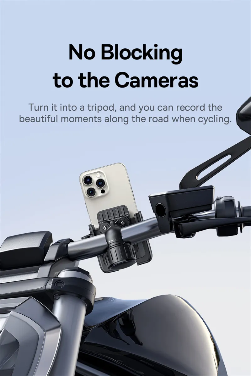 Baseus GoTrip Series Bike Phone Mount 360° Rotatable Anti-shake for 5.7''-7.2'' Mobile Phone Electric Motorcycle Scooter Holder Accessory