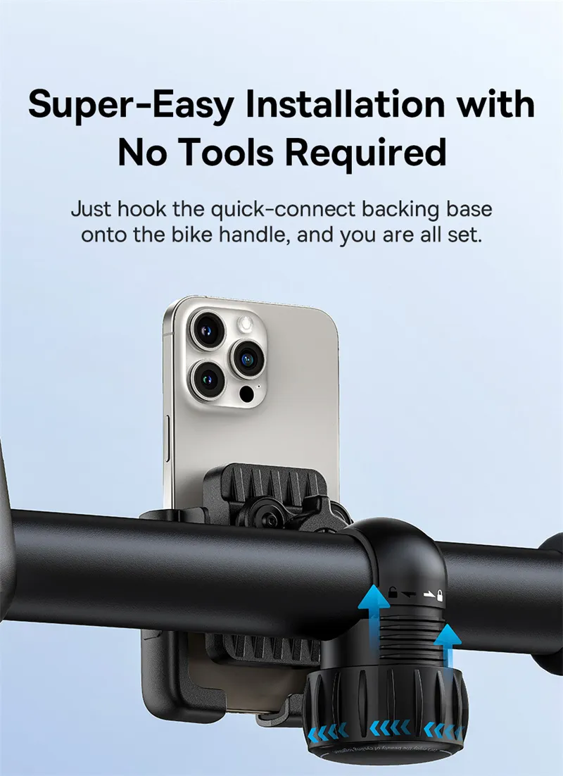 Baseus GoTrip Series Bike Phone Mount 360° Rotatable Anti-shake for 5.7''-7.2'' Mobile Phone Electric Motorcycle Scooter Holder Accessory