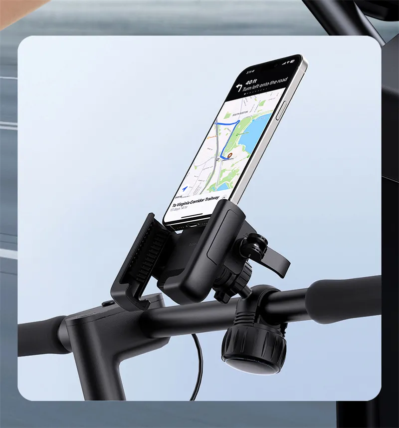 Baseus GoTrip Series Bike Phone Mount 360° Rotatable Anti-shake for 5.7''-7.2'' Mobile Phone Electric Motorcycle Scooter Holder Accessory