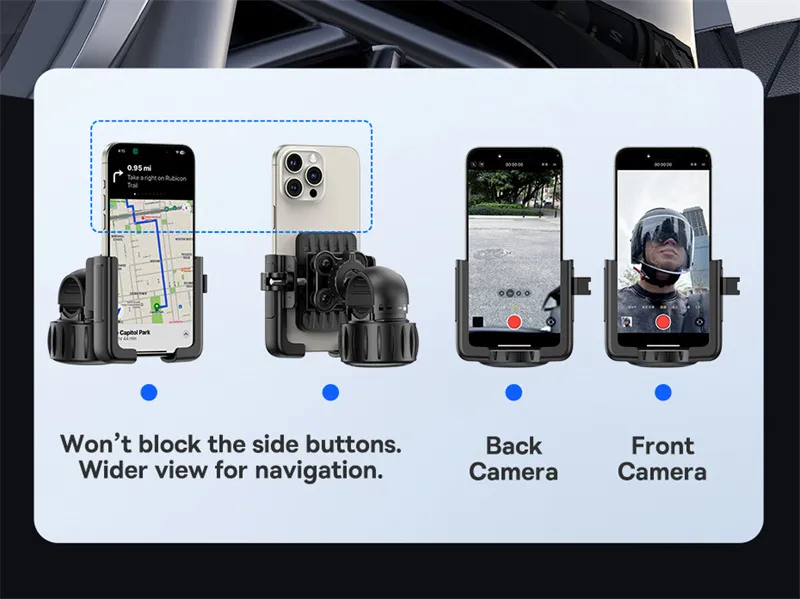 Baseus GoTrip Series Bike Phone Mount 360° Rotatable Anti-shake for 5.7''-7.2'' Mobile Phone Electric Motorcycle Scooter Holder Accessory