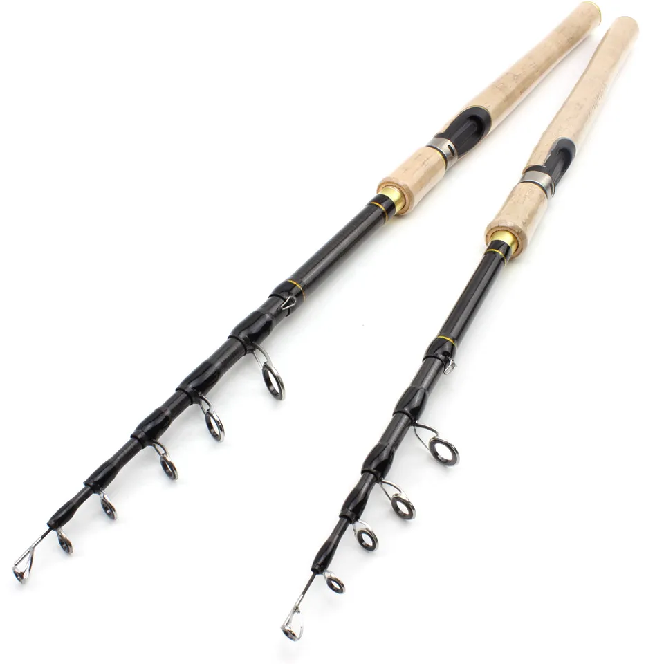 Ultra-short Telescopic Carbon Spinning Fishing Rod Portable Cork Handle Travel Fast Lure Fishing Rods for Spinning Reel
