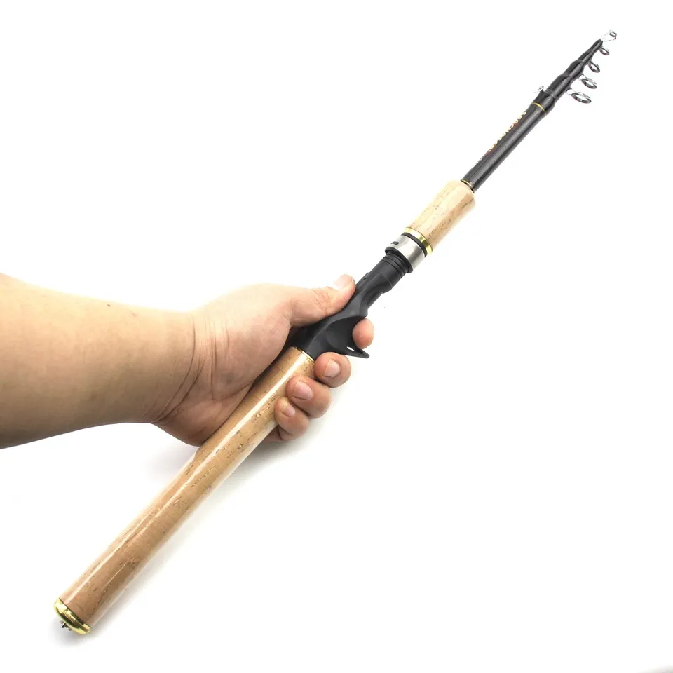 Ultra-short Telescopic Carbon Spinning Fishing Rod Portable Cork Handle Travel Fast Lure Fishing Rods for Spinning Reel