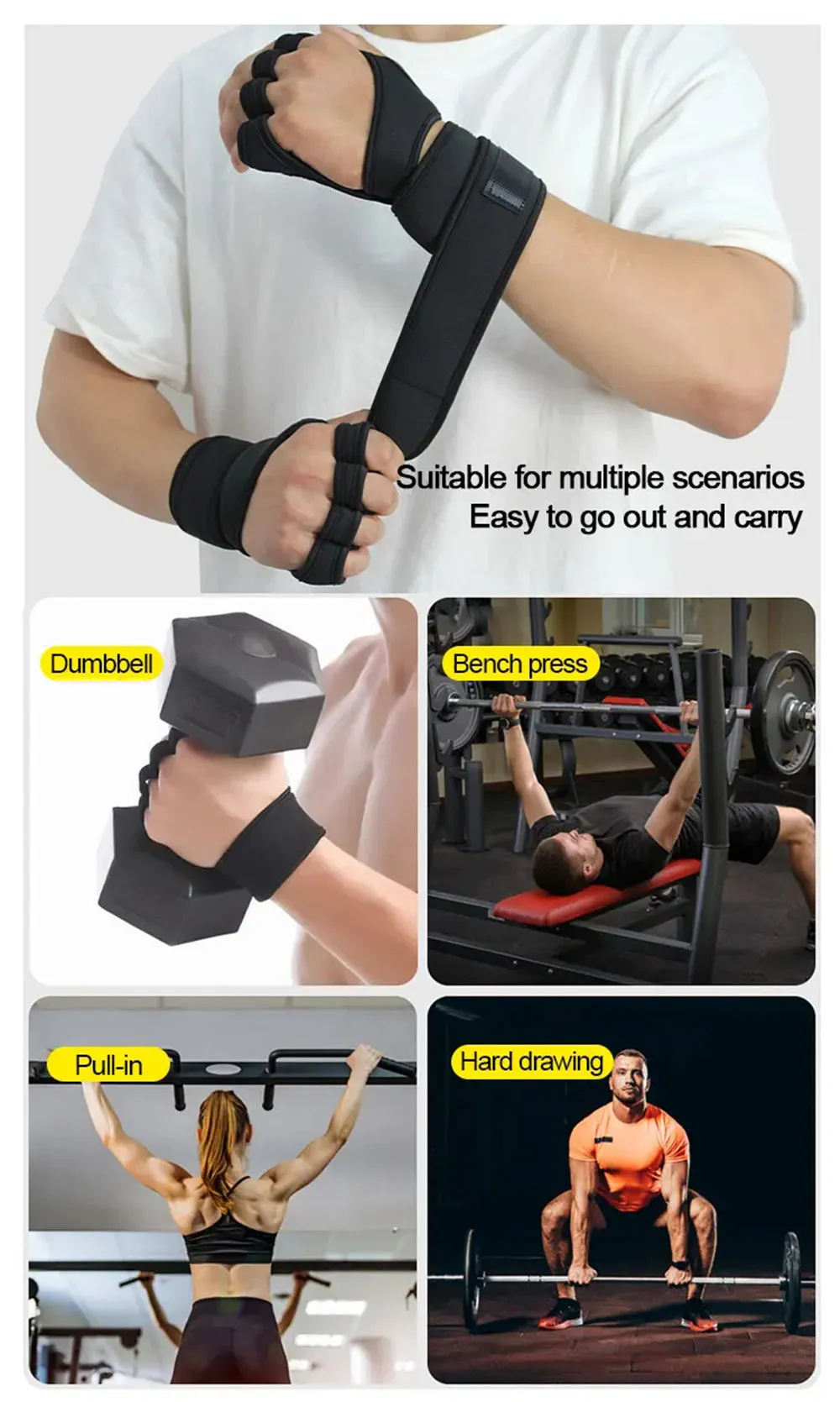 Weightlifting Protective Hand Gloves Full Palm Protection Non-slip For Cycling Pull-ups Dumbbell Bench Fitness Weightlifting Protective Hand Gloves Full Palm Protection Non-slip For Cycling Pull-ups Dumbbell Bench Fitness