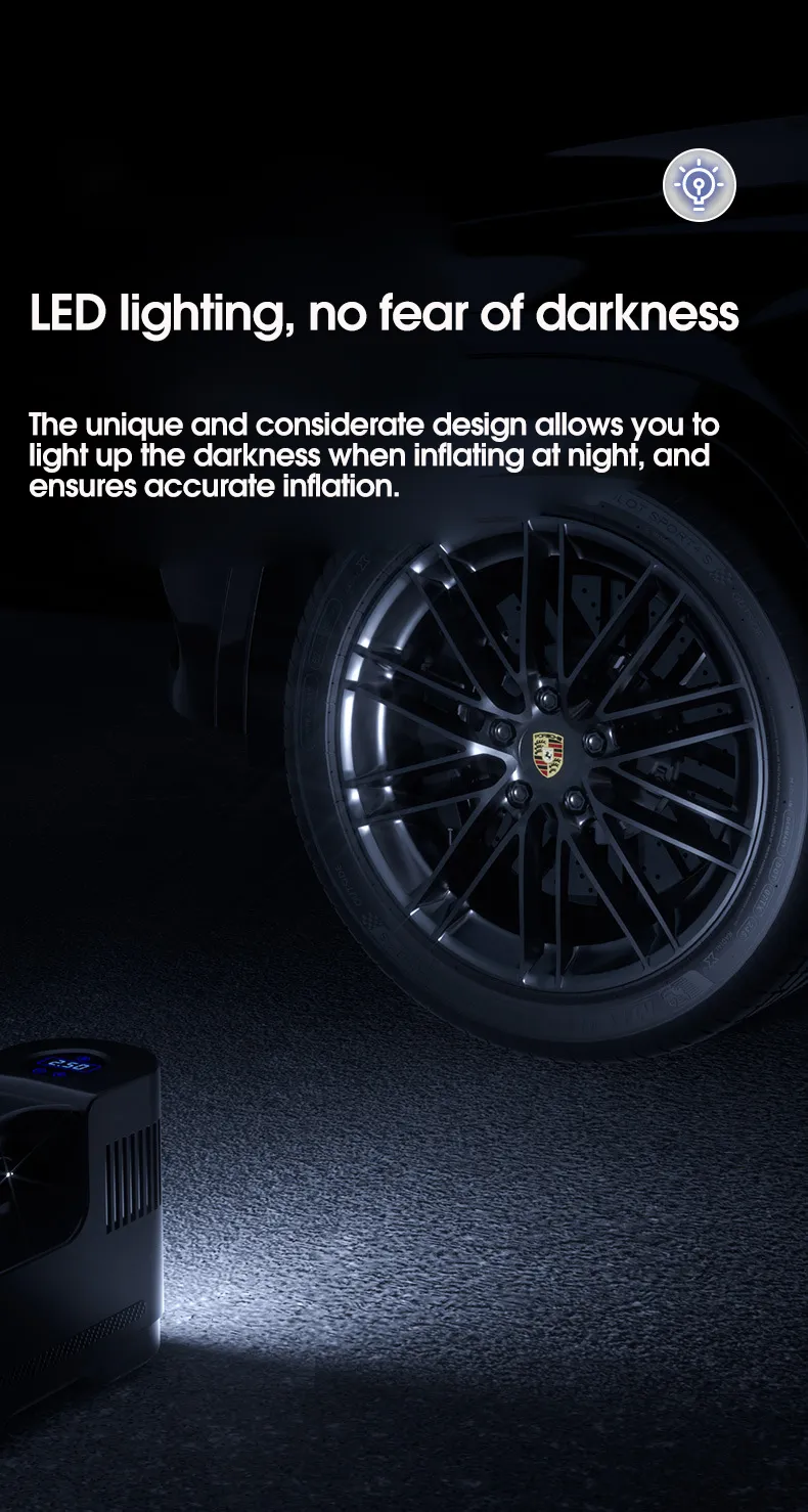 Suitu 120W Portable Multi-Function Smart Car Air Pump Electric Inflator Corded Car Inflatable Pump for Car Motorcycle Bike Ball