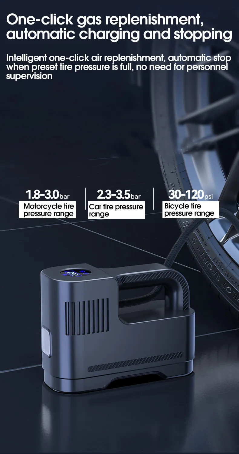 Suitu 120W Portable Multi-Function Smart Car Air Pump Electric Inflator Corded Car Inflatable Pump for Car Motorcycle Bike Ball
