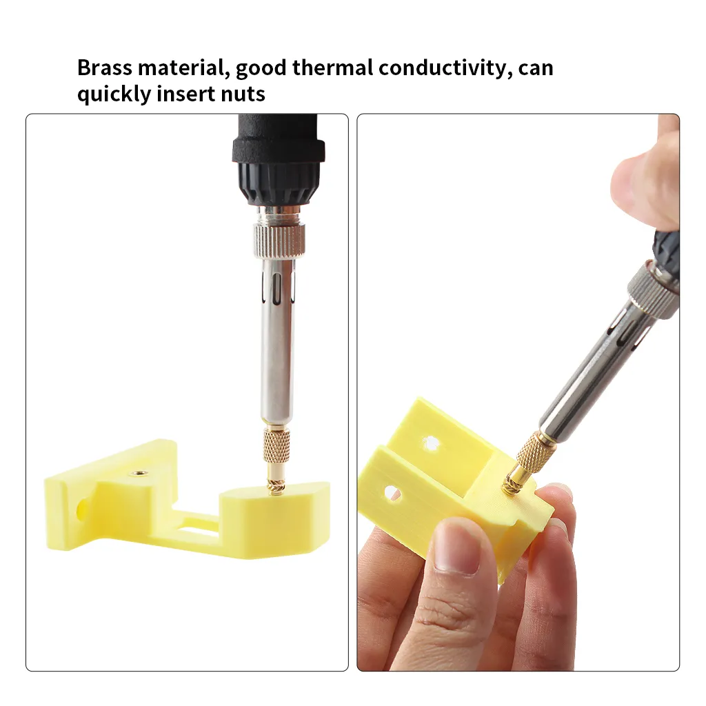 Internal Thread Hot Melt Nut Indenter Kit Suitable for 936 Soldering Iron Tip 3D Printer Accessory
