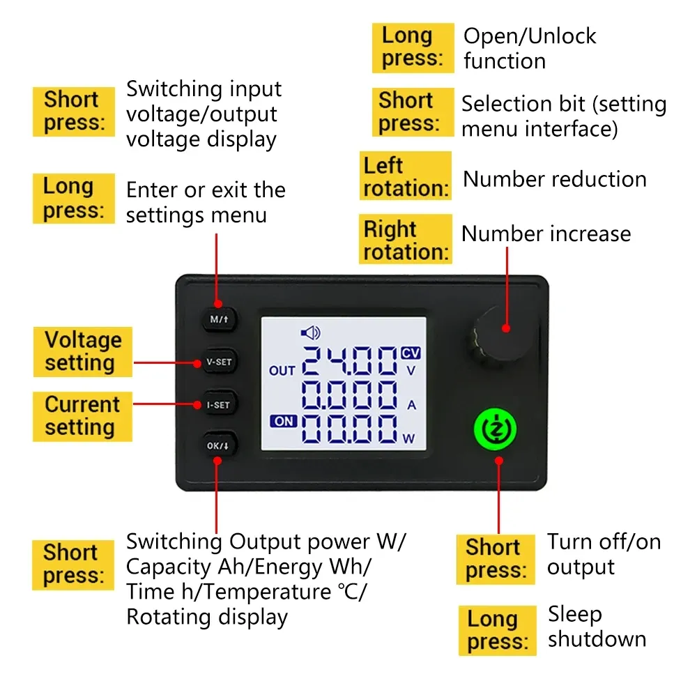Convertitore Buck-Boost SK40/SK90 Modulo Step-Down CC CV con LCD e alimentatore stabilizzato a tensione regolabile