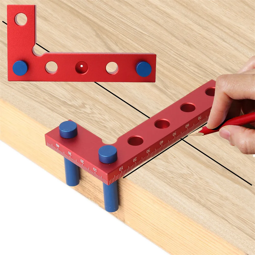 Small Square Center Finder Tool Compact 50x100mm Aluminum Alloy Mini Square Ruler Precise 90° Marking Center Finder