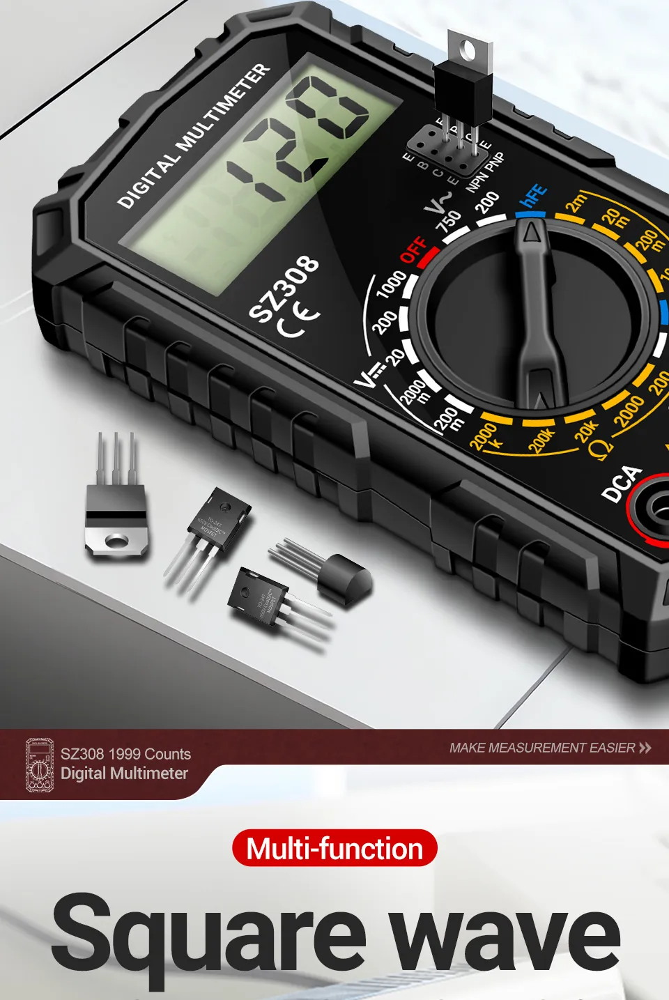 ANENG Professional Digital Multimeter High Precision AC/DC Voltage Current Resistance Tester with Low Battery Indication ABS Material Ideal for Electrician Maintenance Tasks ANENG Professional Digital Multimeter High Precision AC/DC Voltage Current Resistance Tester with Low Battery Indication ABS Material Ideal for Electrician Maintenance Tasks