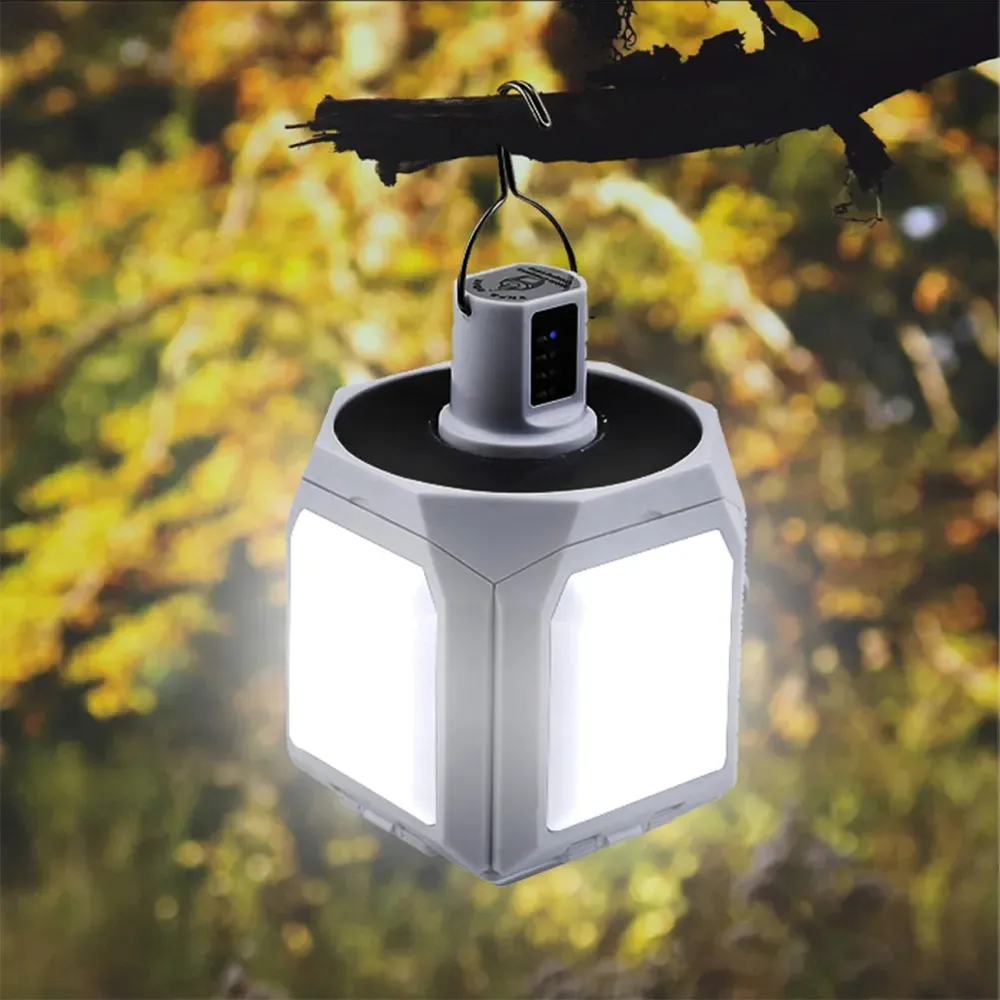 60LED Camping Light USB Rechargeable Bulb with Hook Multifunctional Outdoor Tent Emergency Hiking Portable Lanterns