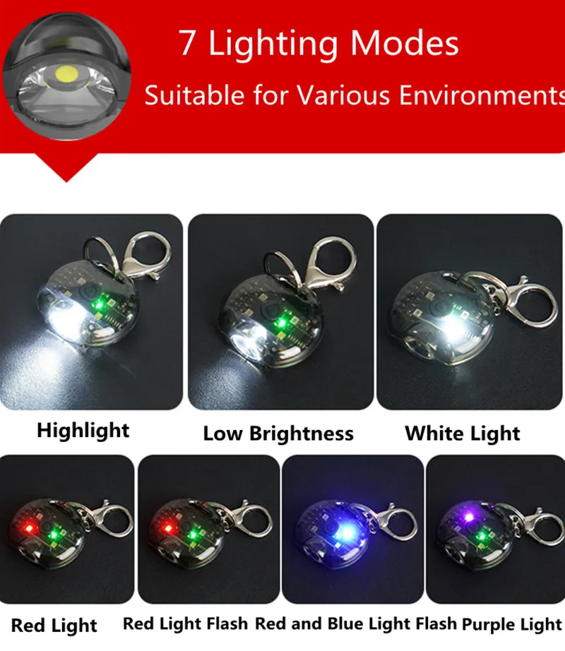 Portable Mini Keychain Flashlight Type-C Charging Highlight Whistle Light Cap Clip Lamp Portable Mini Keychain Flashlight Type-C Charging Highlight Whistle Light Cap Clip Lamp