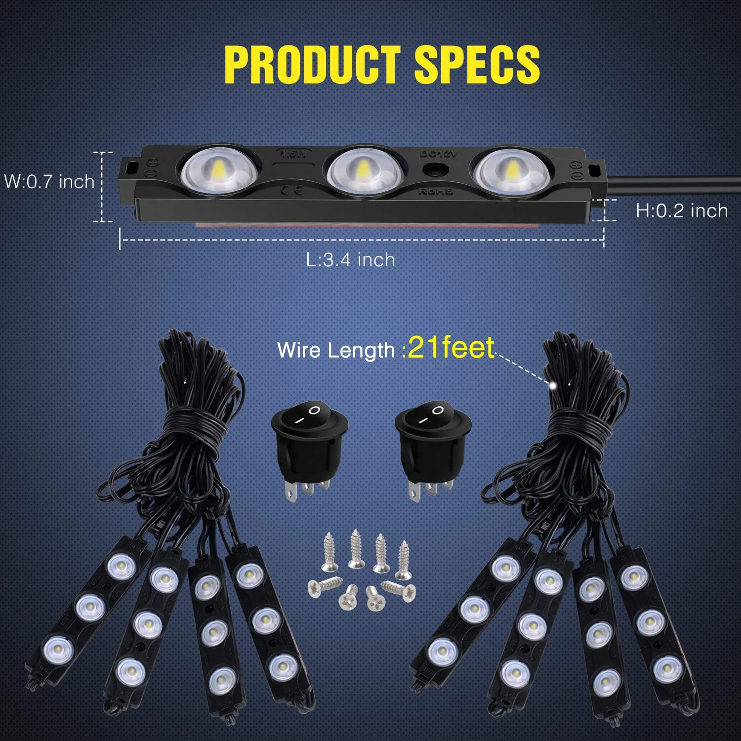 8PCS 24LED Rock Light for Cargo Truck Pickup Bed Off Road Under Car Side Marker LED Rock IP67 Waterproof