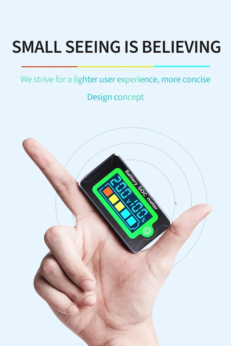 Peacefair Battery Capacity Tester Waterproof Digital LCD Voltmeter Voltage Indicator Meter 12V 24V 36V 48V 72V For Car