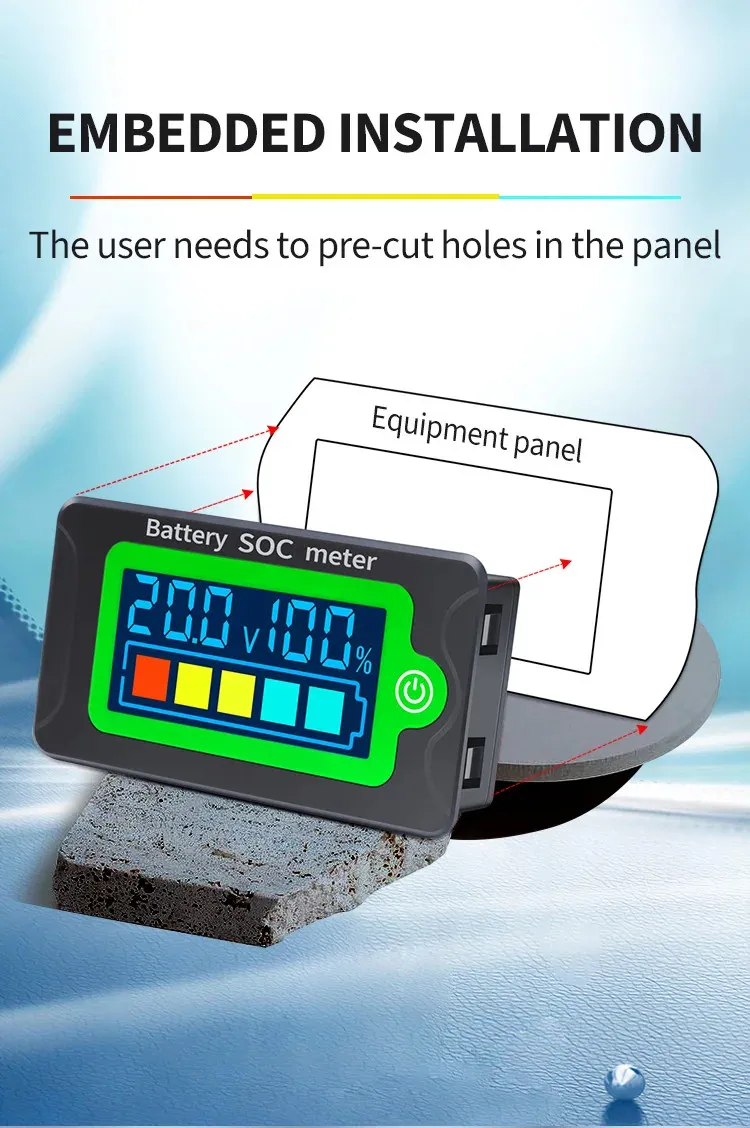 Peacefair Battery Capacity Tester Waterproof Digital LCD Voltmeter Voltage Indicator Meter 12V 24V 36V 48V 72V For Car