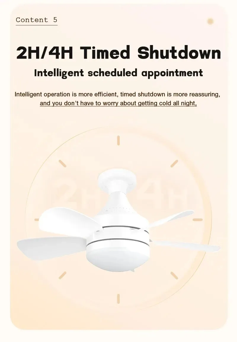 18 Inch E27 Screw Head Fan Light Remote Control Three Color Dimming Detachable Fan Leaf Household Silent Small Fan Light