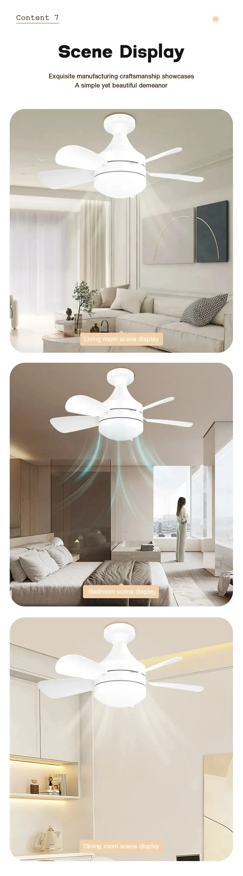 18 Inch E27 Screw Head Fan Light Remote Control Three Color Dimming Detachable Fan Leaf Household Silent Small Fan Light