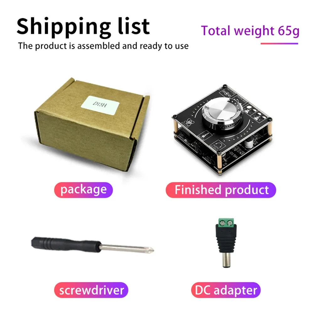 XY-D15H DC8-24V Stereo BT Audio Amplifier Board Module Digital Amplifier with Spectral Volume 2X10W/15W/20W