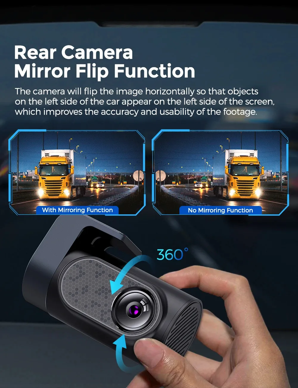 AZDOME M550 Pro Car Dash Cam 3 Channel 4K 5.8Ghz WiFi Front Cabin 1080P Rear DVR Cam GPS Night Vision Free 64G TF Card