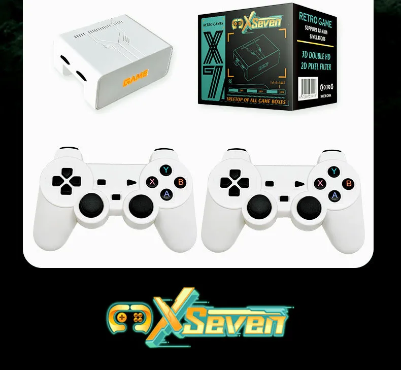 X7 Magic TV Game Console Linux Portable Video Game box Console 2.4G Wireless Tv Stick Retro For PSP Family 4K 64+256G 12000 GAMES With bracket