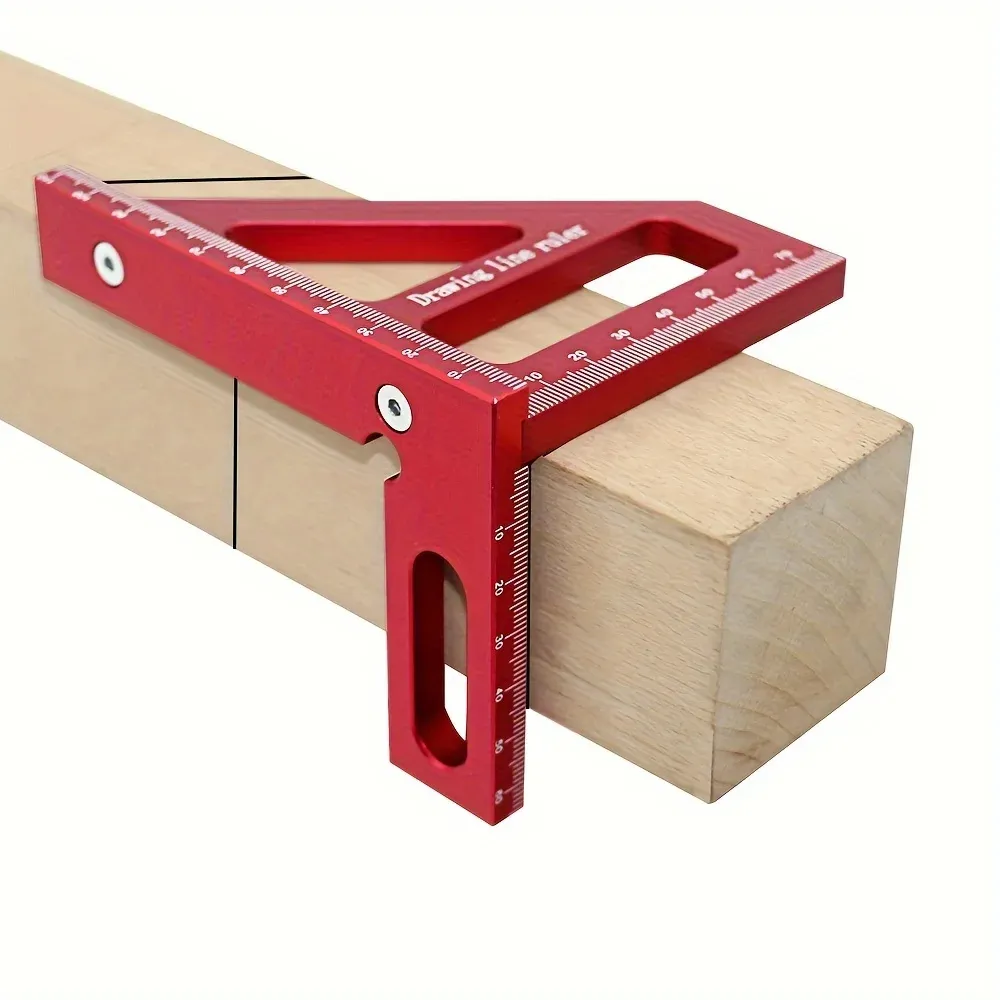 Aluminum Model Center Finder Woodworking Square 45/90 Degree Metric Right Angle Line Gauge Enduring Scribe Carpenter Ruler Wood Measuring Tool