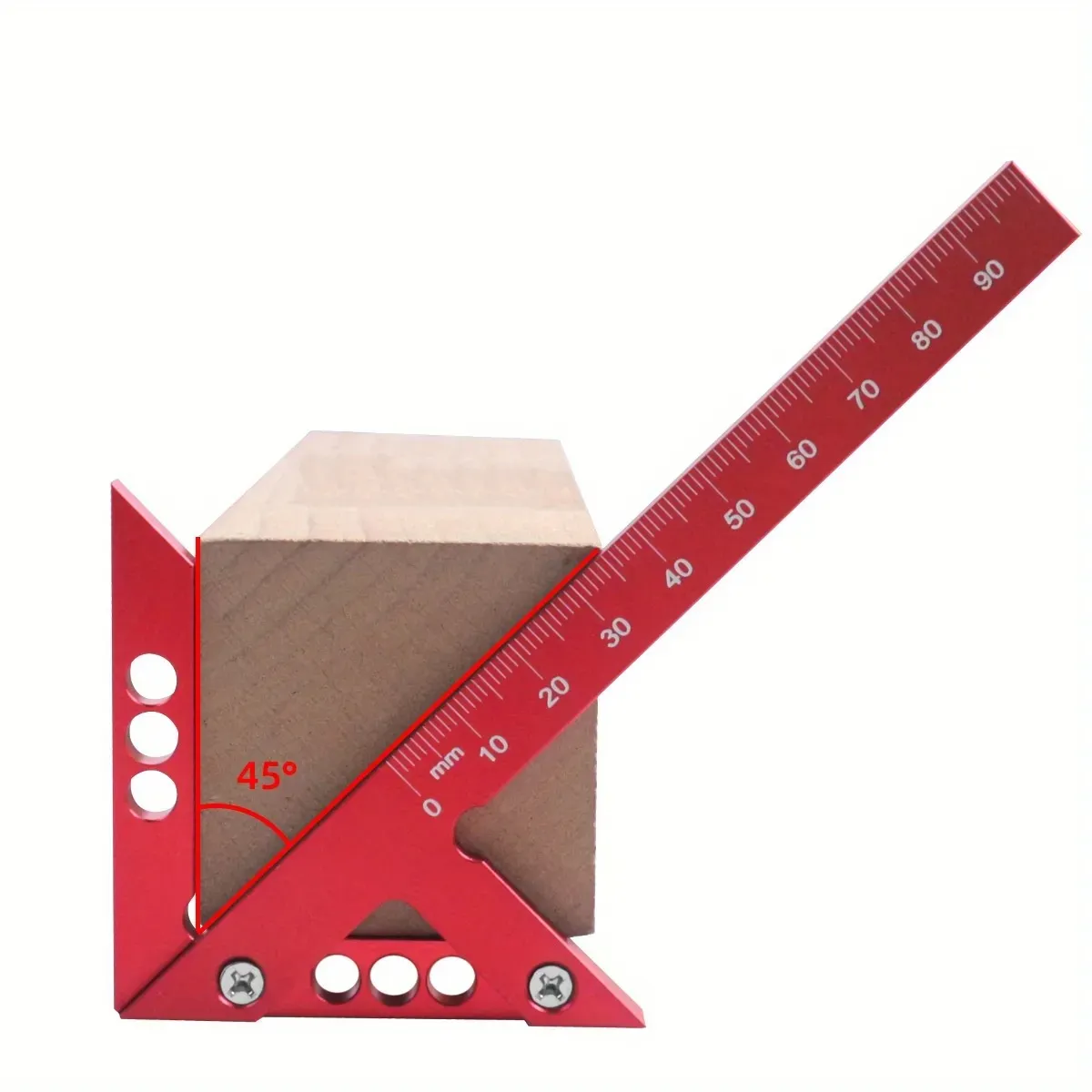 Aluminum Model Center Finder Woodworking Square 45/90 Degree Metric Right Angle Line Gauge Enduring Scribe Carpenter Ruler Wood Measuring Tool