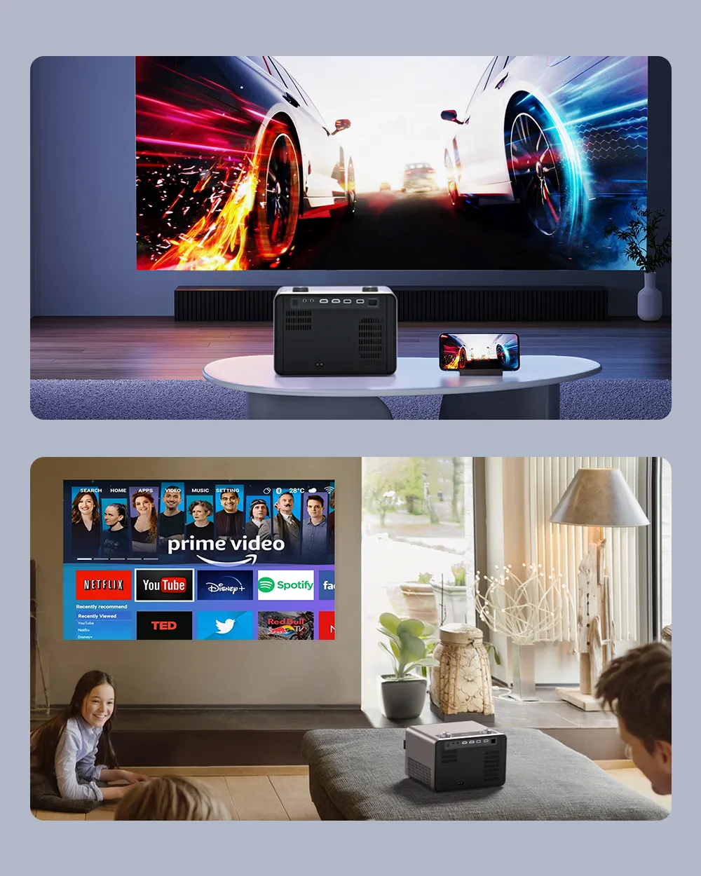 BlitzWolf® BW-V7 Android 4K Projector 850 ANSI Lumens Auto Focus Auto Keystone Correction Native 1080P Android 9.0 OS Bluetooth5.0 Home Theater Outdoor Movie BlitzWolf® BW-V7 Android 4K Projector 850 ANSI Lumens Auto Focus Auto Keystone Correction Native 1080P Android 9.0 OS Bluetooth5.0 Home Theater Outdoor Movie