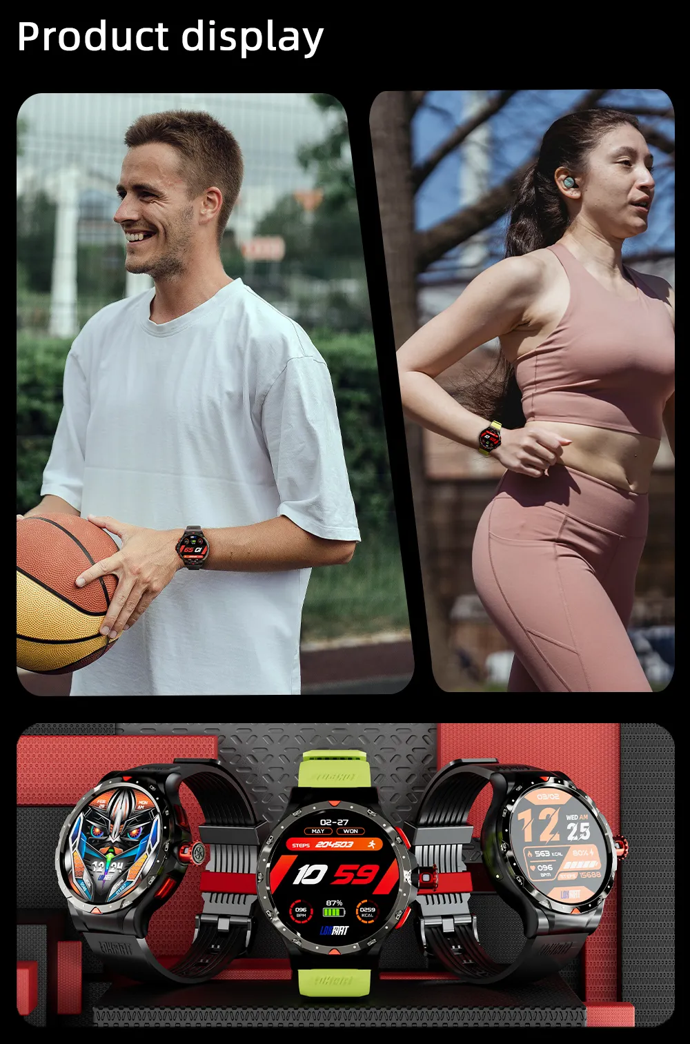 LOKMAT APPLLP 5 PRO Android 4G 1.43 inch HD 400*400 pixels 120 Rotating Camera Wifi Call Wacth Heart Rate Monitor Smart Watch Phone
