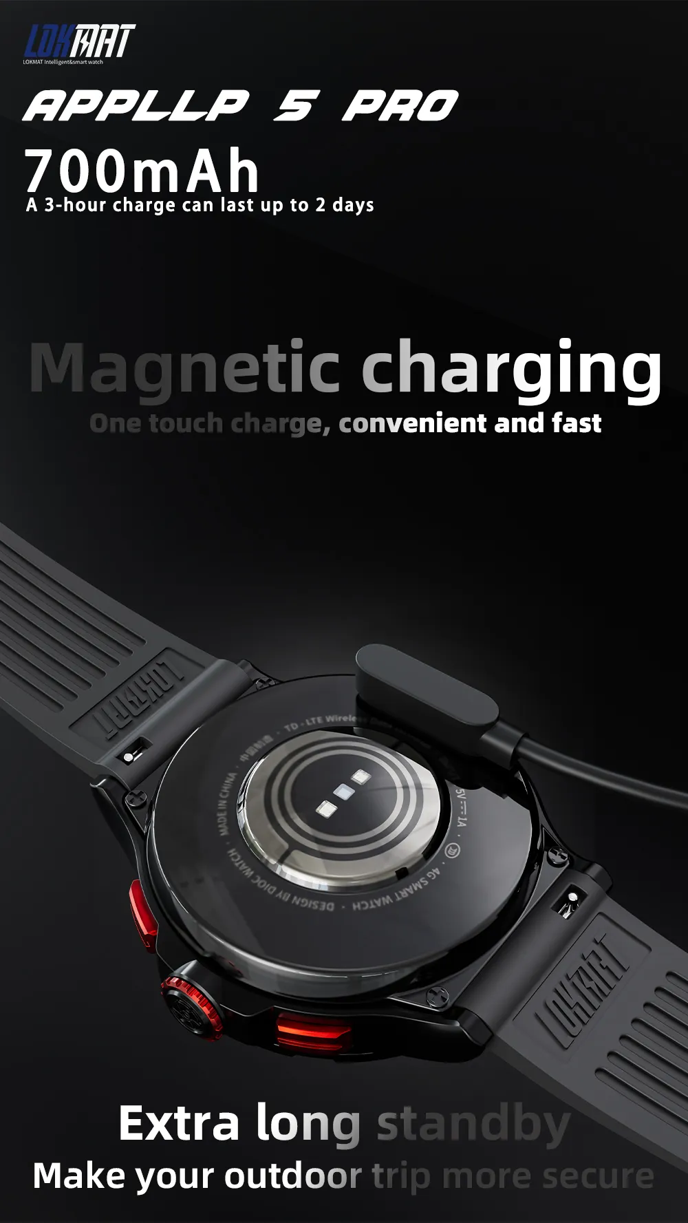 LOKMAT APPLLP 5 PRO Android 4G 1.43 inch HD 400*400 pixels 120 Rotating Camera Wifi Call Wacth Heart Rate Monitor Smart Watch Phone