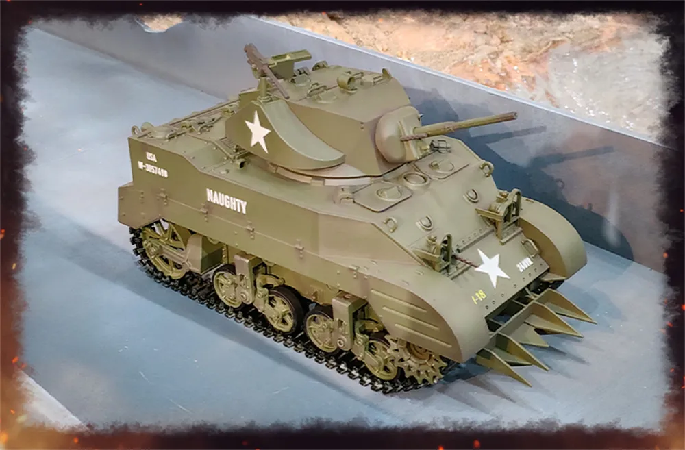 COOLBANK M5A1 1/16 2.4G RC Tank Sound Recoil Shooting Simulated Vehicles Models RTR Toys
