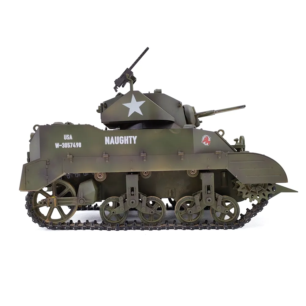 COOLBANK M5A1 1/16 2.4G RC Tank Sound Recoil Shooting Simulated Vehicles Models RTR Toys