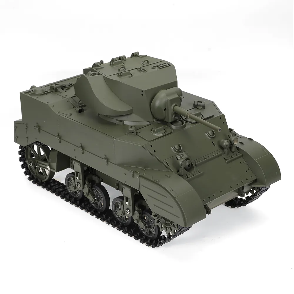 COOLBANK M5A1 1/16 2.4G RC Tank Sound Recoil Shooting Simulated Vehicles Models RTR Toys