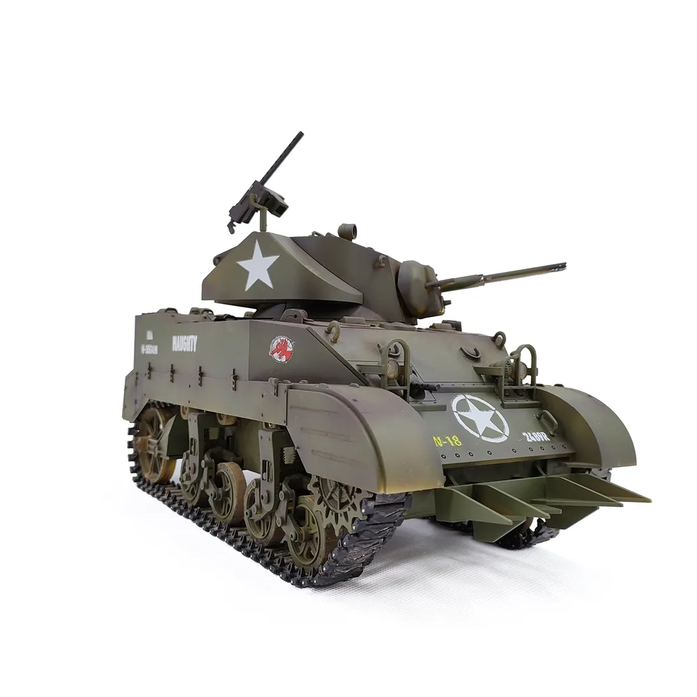 COOLBANK M5A1 1/16 2.4G RC Tank Sound Recoil Shooting Simulated Vehicles Models RTR Toys
