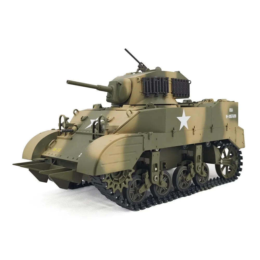 COOLBANK M5A1 1/16 2.4G RC Tank Sound Recoil Shooting Simulated Vehicles Models RTR Toys