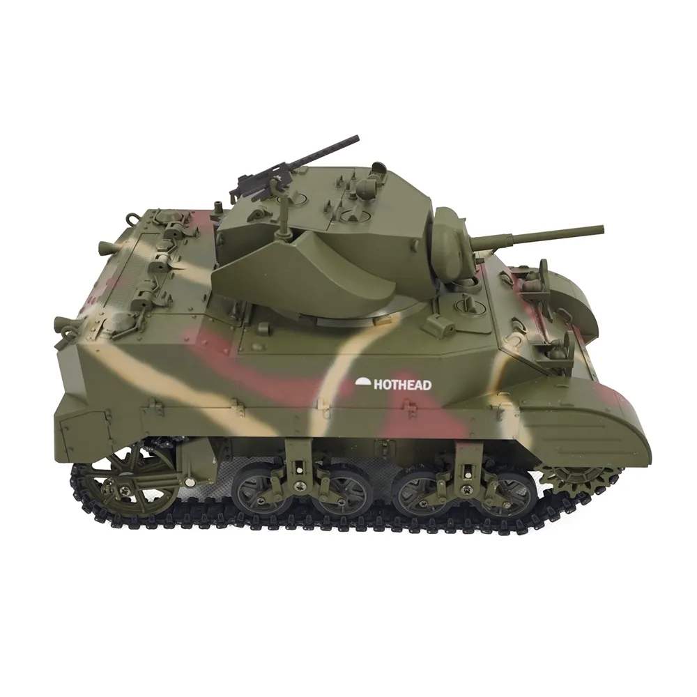 COOLBANK M5A1 1/16 2.4G RC Tank Sound Recoil Shooting Simulated Vehicles Models RTR Toys