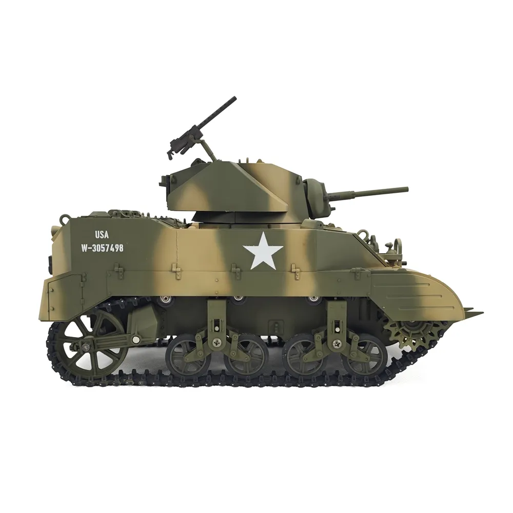 COOLBANK M5A1 1/16 2.4G RC Tank Sound Recoil Shooting Simulated Vehicles Models RTR Toys
