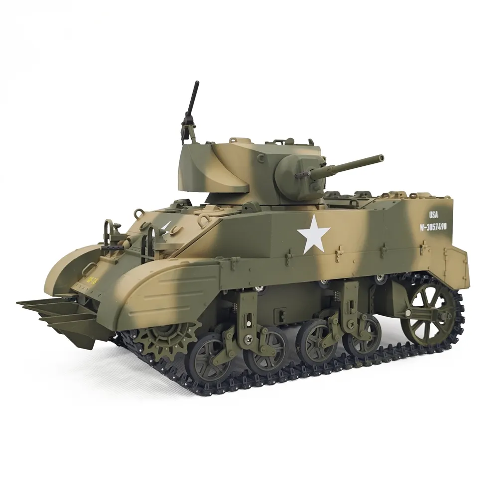 COOLBANK M5A1 1/16 2.4G RC Tank Sound Recoil Shooting Simulated Vehicles Models RTR Toys