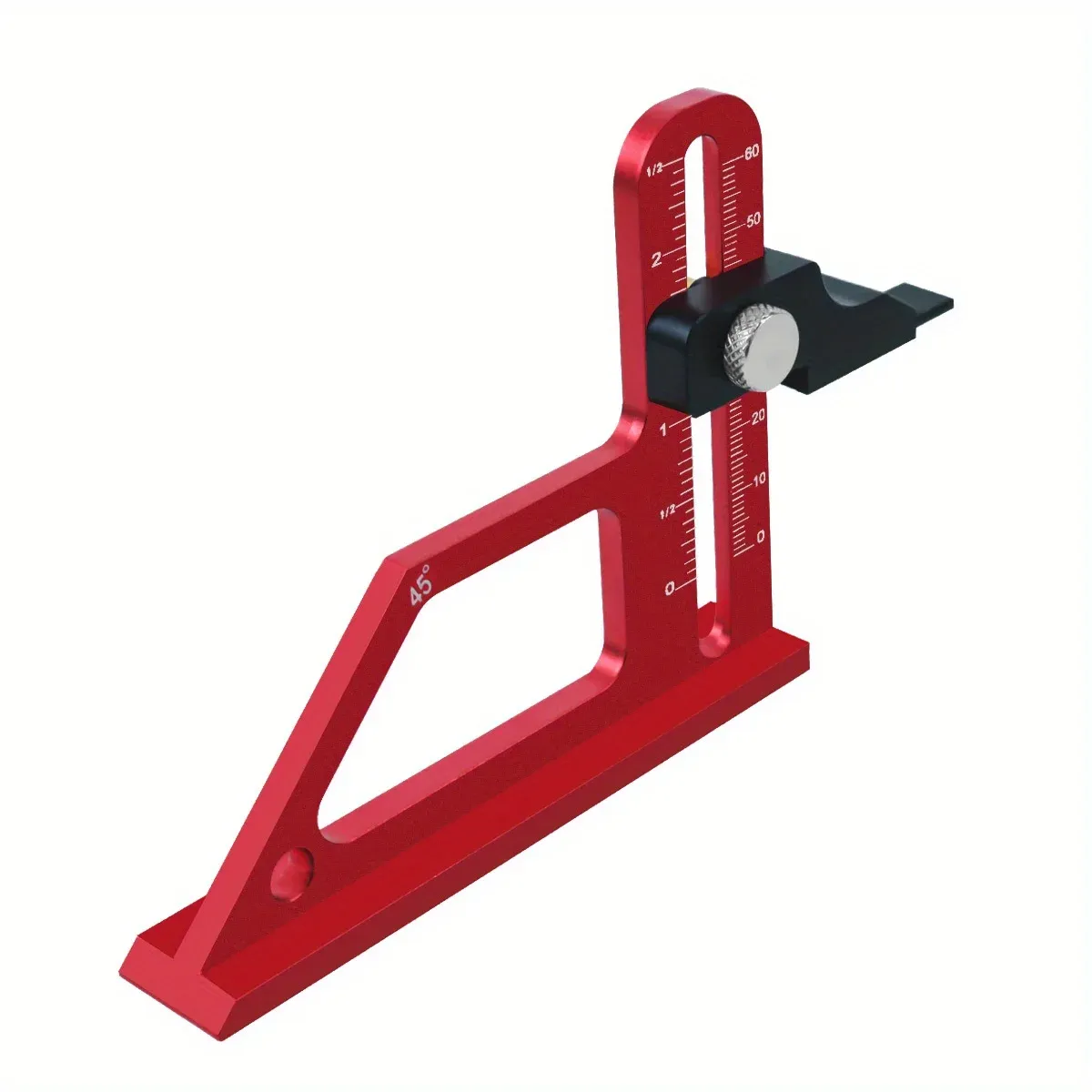 Adjustable Table Saw Depth Gauge 0-60mm with Metric and Inch Scale Aluminum Installing Blade Router Bits Height Measuring Gauge