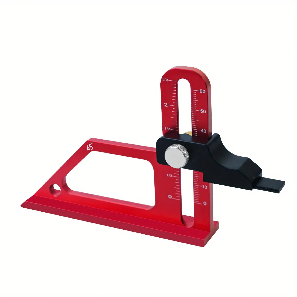 Adjustable Table Saw Depth Gauge 0-60mm with Metric and Inch Scale Aluminum Installing Blade Router Bits Height Measuring Gauge
