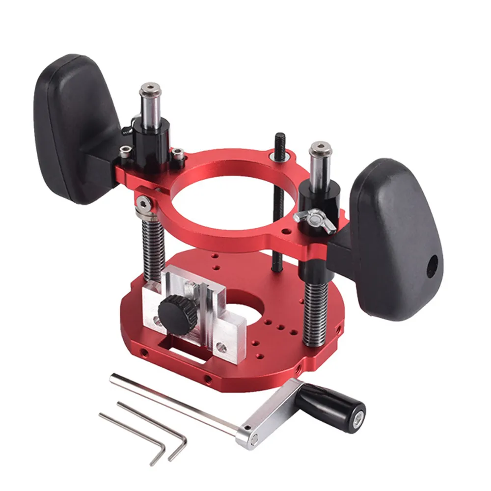 Router Lift 65mm Universal Trimming Machine Table Base Para Motores Wood Rout For Woodworking Benches Table Saw Aluminum alloy Base Tool Router Lift 65mm Universal Trimming Machine Table Base Para Motores Wood Rout For Woodworking Benches Table Saw Aluminum alloy Base Tool