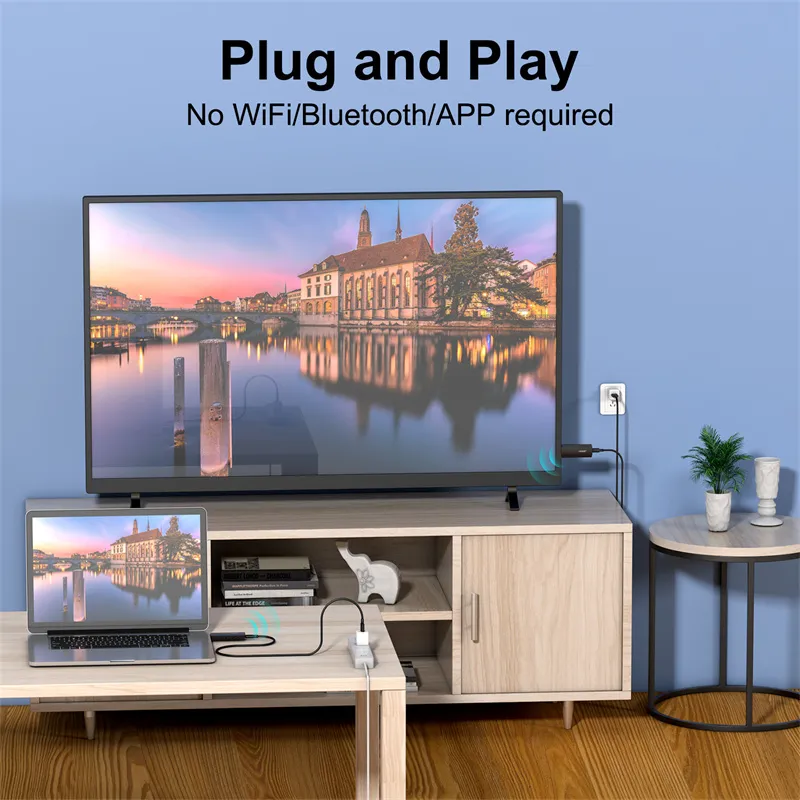 EDUP 4K HD Transmitter Receiver Kit Wireless Extender Display Dongle Adapter Plug and Play for PS4 TV Laptop Projector Monitor