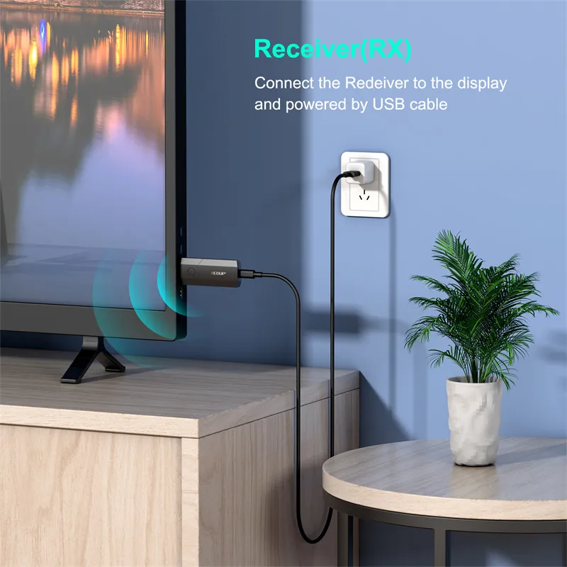 EDUP 4K HD Transmitter Receiver Kit Wireless Extender Display Dongle Adapter Plug and Play for PS4 TV Laptop Projector Monitor