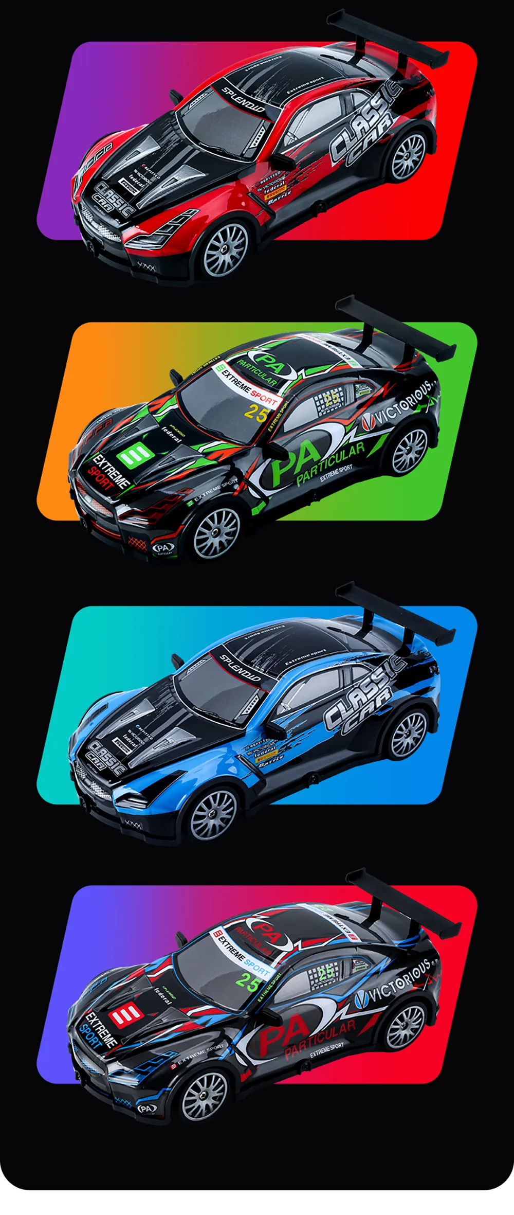 YL-102 YL-103 1/20 2.4G 4WD Drift RC Car On-Road Racing LED Light Vehicles Models RTR Toys Kids Childrens Gift
