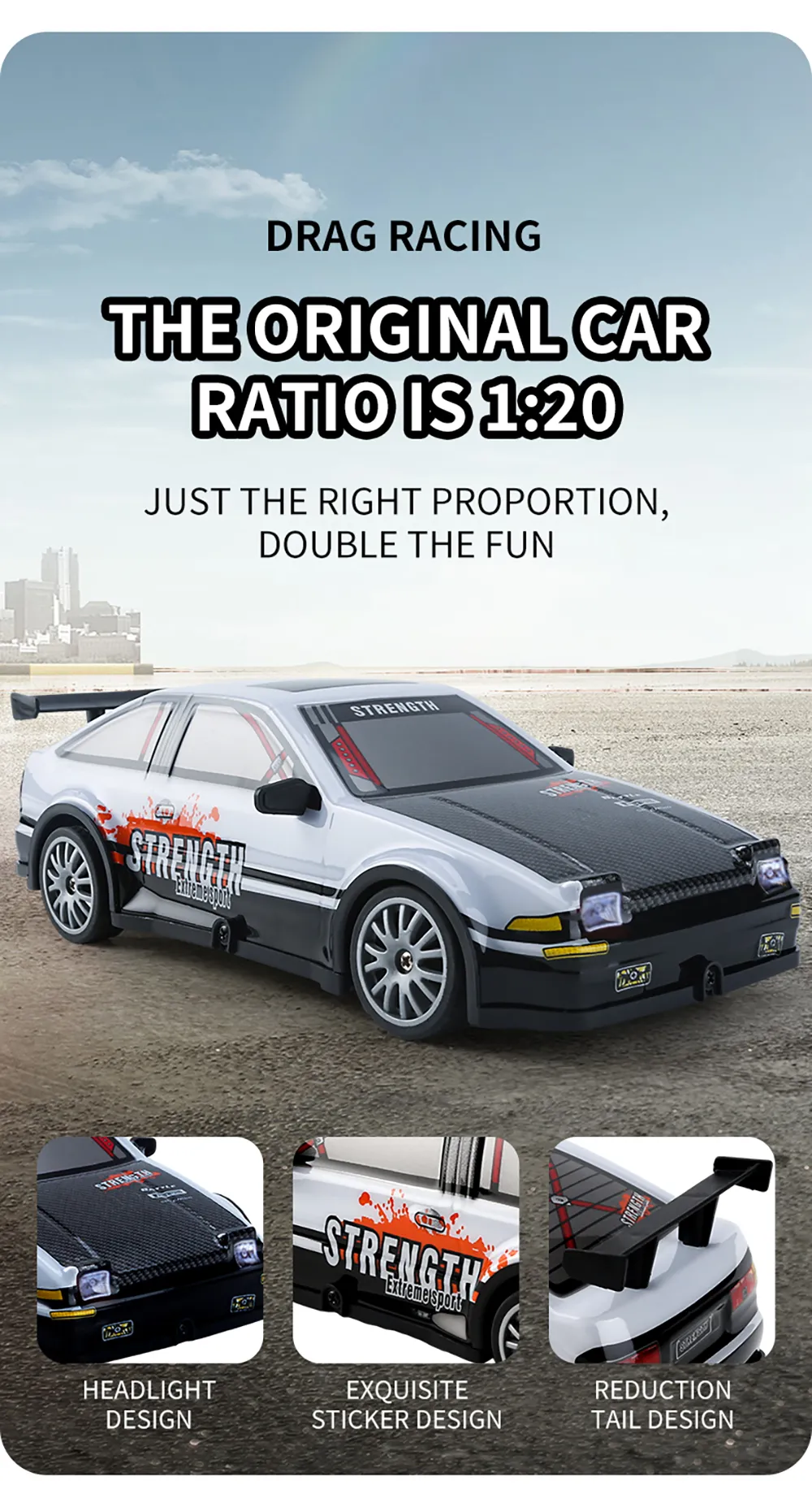 YL-102 YL-103 1/20 2.4G 4WD Drift RC Car On-Road Racing LED Light Vehicles Models RTR Toys Kids Childrens Gift