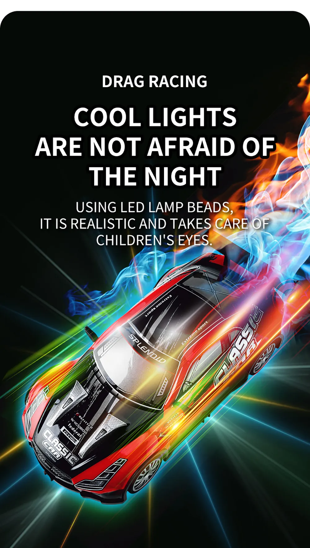 YL-102 YL-103 1/20 2.4G 4WD Drift RC Car On-Road Racing LED Light Vehicles Models RTR Toys Kids Childrens Gift