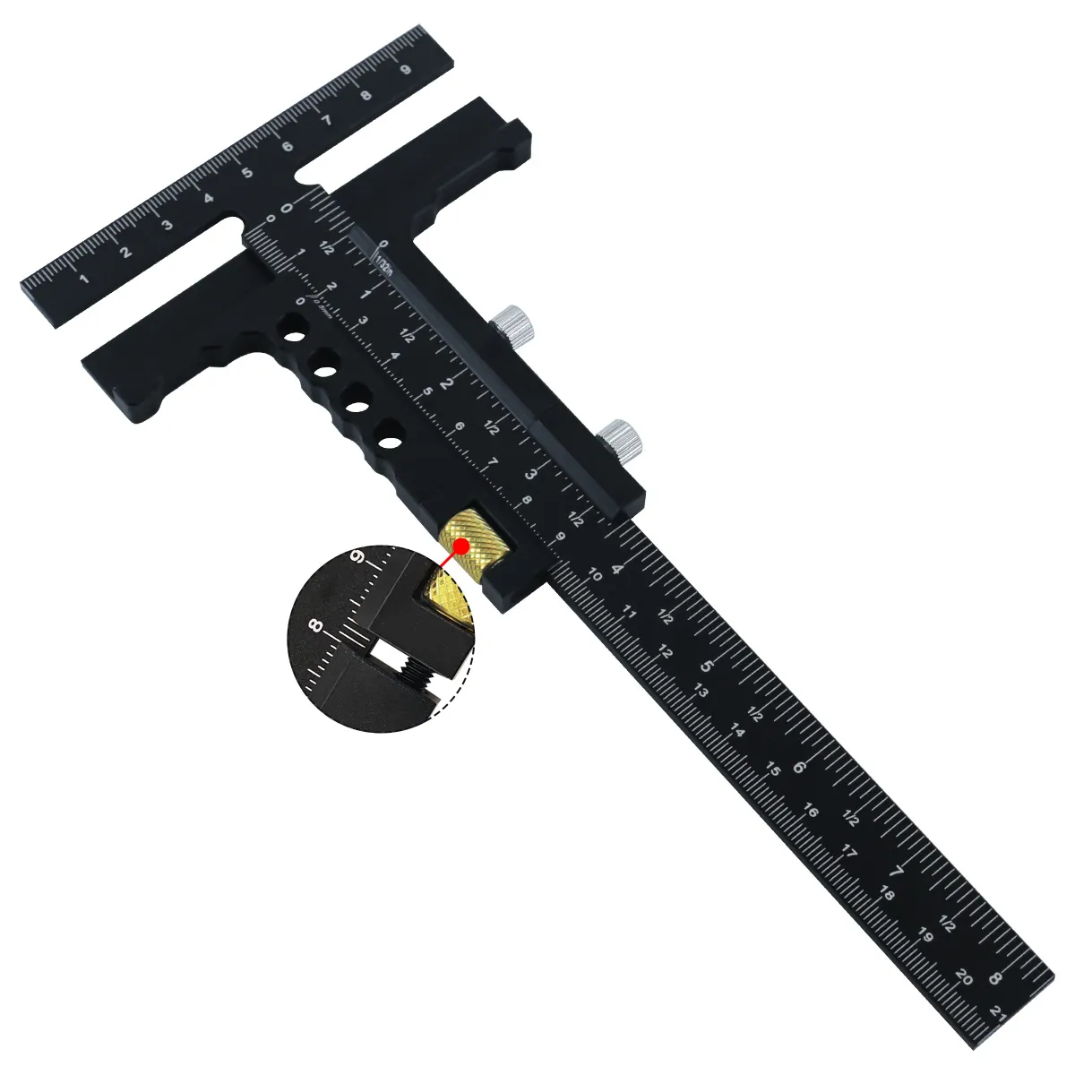 Premium Sliding Marking Gauge Aluminum Alloy Scribing Measuring Tool with Precision Depth Gauge And T-Square Ruler Premium Sliding Marking Gauge Aluminum Alloy Scribing Measuring Tool with Precision Depth Gauge And T-Square Ruler