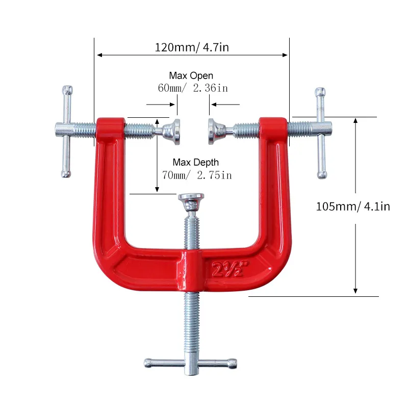 Industrial G Clamp Three Way Clamping Spiral Advance Design Milled Cast Iron High Strength For Machine Processing Furniture Making Marble Glasswork Industrial G Clamp Three Way Clamping Spiral Advance Design Milled Cast Iron High Strength For Machine Processing Furniture Making Marble Glasswork
