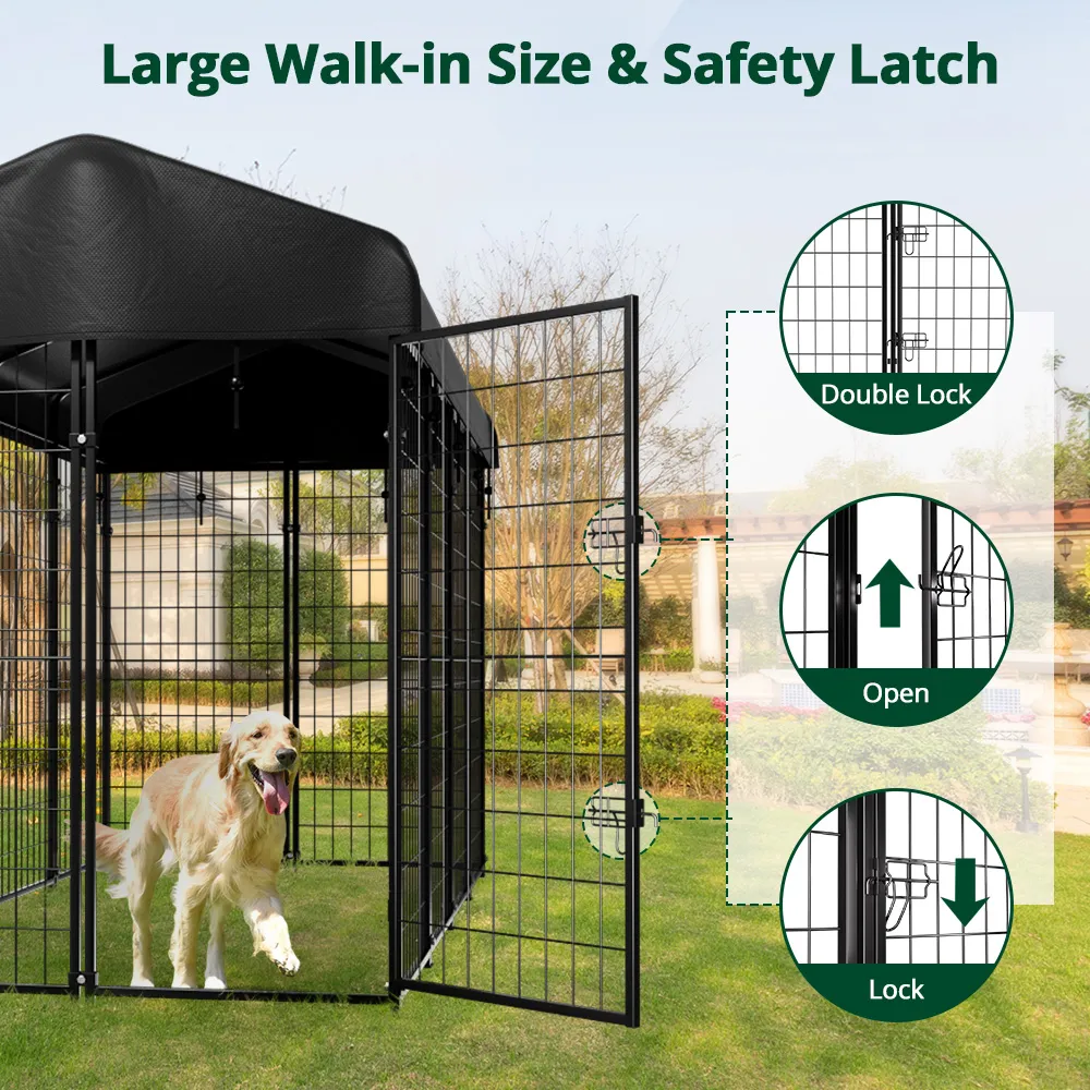 PawGiant 特大 大型犬用ケージ 屋外 紫外線カット 犬用プレイペン ハウス フェンス ペットクレート US