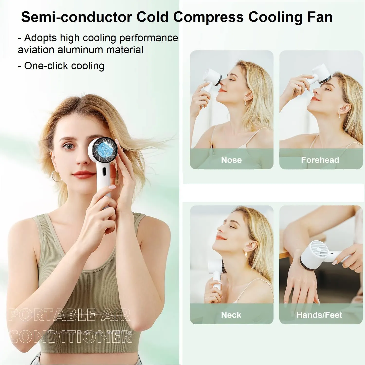 Portable Mini Handheld Ice Compress Fan USB Rechargeable 2200mAh Battery 3 Speed Settings Lightweight for Home Office Travel Outdoor Portable Mini Handheld Ice Compress Fan USB Rechargeable 2200mAh Battery 3 Speed Settings Lightweight for Home Office Travel Outdoor