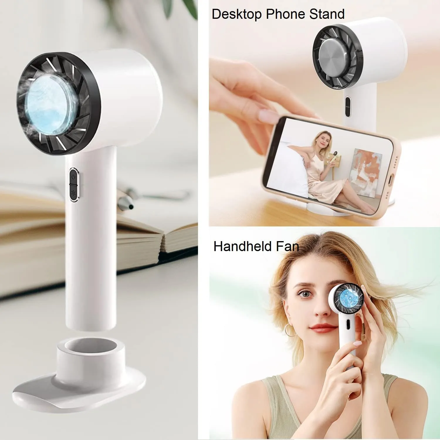 Portable Mini Handheld Ice Compress Fan USB Rechargeable 2200mAh Battery 3 Speed Settings Lightweight for Home Office Travel Outdoor Portable Mini Handheld Ice Compress Fan USB Rechargeable 2200mAh Battery 3 Speed Settings Lightweight for Home Office Travel Outdoor