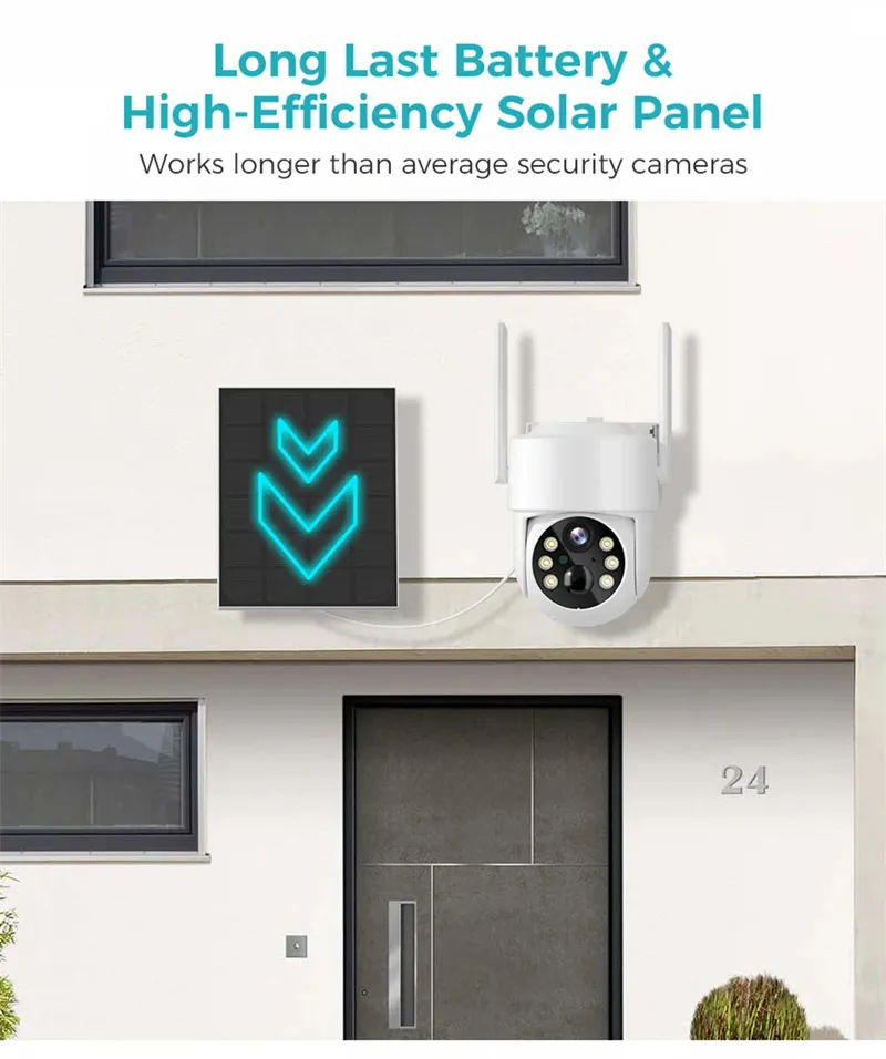 Hiseeu WTD714 4MP 2K HD Solar PTZ WiFi Security Camera PIR Motion Detection Color Night Vision Two-Way Audio IP66 Waterproof CCTV Surveillance Cameras iCSee APP